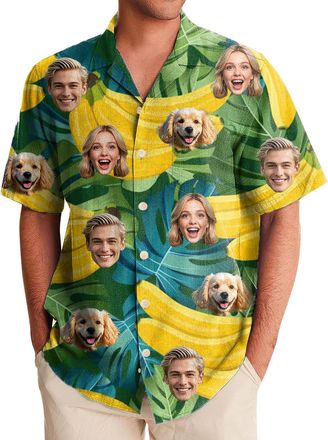 Generic Custom Hawaiian Shirt for Men, Personalised Face Shirt, Shiteshirts for Men, Funny Hawaiian Shirts, Button Down Short Sleeve