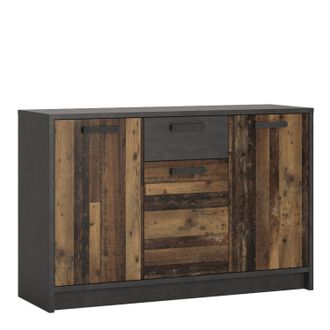 Furniture To Go Brooklyn Cabinet with 3 Doors & 1 Drawer in Walnut