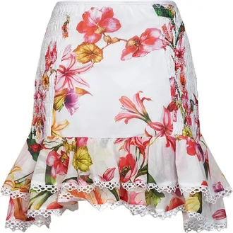 Charo Ruiz Ibiza Womens Mini Skirt Lush White Cotton