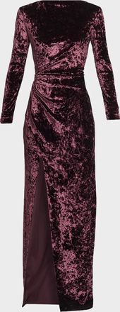 Sally Lapointe Velvet Ruched Gown