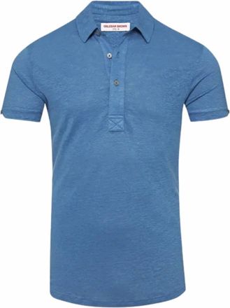 Orlebar Brown Mens Sebastian Linen Polo In Mirage Blue