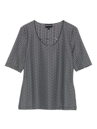 Emporio Armani striped short-sleeve T-shirt - Grey