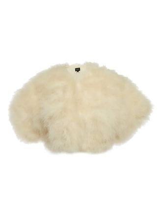 LaMarque feather short-sleeve jacket - Neutrals