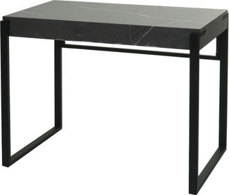 Hhg Mesa Consola Hhg 702, Mesa De Tel&eacute;fono Mesa De Trabajo Mesa Auxiliar Mesa De Almacenaje, Metal 80x100x54cm, Aspecto M&aacute;rmol Gris