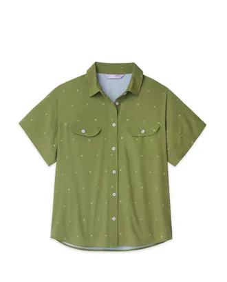 Stio | Womens Shifter Shirt Short Sleeve, Size Extra Small in Terrain Dot