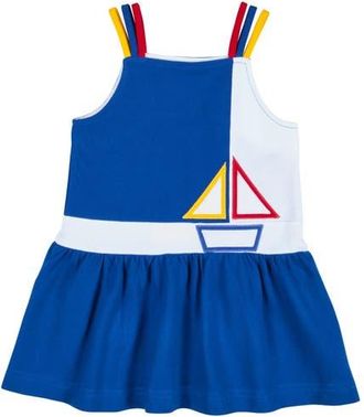 Florence Eiseman Pique Knit Dress With Sailboat in Royal /White at Nordstrom, Size 12M