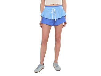 Free People Movement Flex It Shorts Womens Shorts Light Blue Combo : MD (Womens 8-10) 3, Polyester