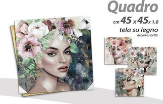 Trade Shop Trade Shop - Quadro Quadretto Decorativo 45x45x1,8 Cm Tela Su Legno Deluxe Decori Ass. 806667