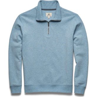 Surfside Supply Co. Bobby Fleece Quarter Zip in Blue Heather at Nordstrom, Size Medium