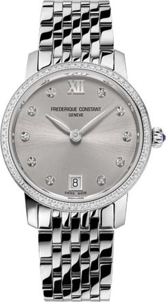 Frederique Constant Classic Quartz Diamond Brown Dial Ladies Watch FC-220LBD1SD26B