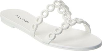 Aquazzura Infinity Chain Leather Flat Sandal
