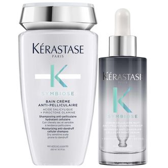 Kerastase Womens K&eacute;rastase Symbiose Duo: Moisturising Anti-Dandruff Cellular Shampoo 250ml & Intensive Night Serum 90ml (Dry, Sensitive Scalps) - One Size