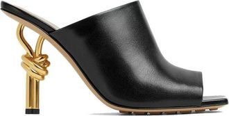 Bottega Veneta Black Lamb Leather Womens Mules
