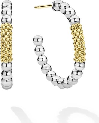 Lagos Caviar Icon Hoop Earrings in Silver at Nordstrom