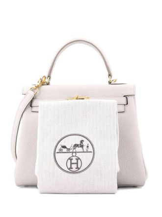 Herm&egrave;s Borsa a mano Kelly 25 in pelle Togo con tracolla e dettagli color oro - Toni neutri