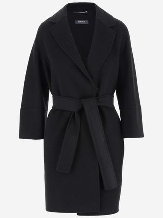 Max Mara Black Belted Wrap Coat