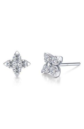 Lafonn Trillium Simulated Diamond Stud Earrings in Silver at Nordstrom