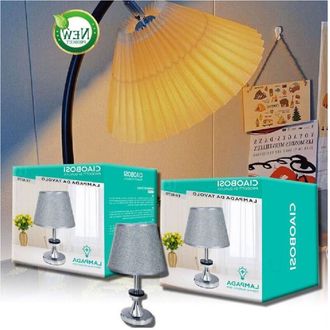 Trade Shop Trade Shop - Lume Lampada Da Tavolo Abat Jour Comodino Com&ograve; Arredo Camera Casa Luce Tx-9770