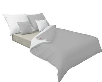 OEM Ropa De Cama Satinada Doble Cara 160x200 + 2x70x80 Blanco/fresno Matex