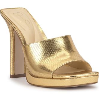 Jessica Simpson Azelica Platform Slide Sandal in Gold at Nordstrom, Size 9.5