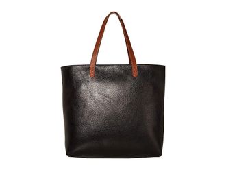 Madewell Zip Top Transport Tote Tote Handbags True Black/Brown, Leather