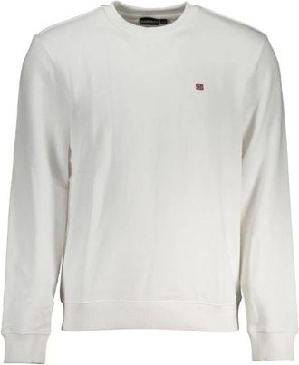 Napapijri Witte Katoenen Heren Trui - Heren - Sweatshirts - Wit - 3XL - Katoen - Hoodies & sweatvesten