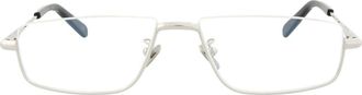 Brioni Novelty 56mm Rectangular Optical Glasses in Silver Transparent at Nordstrom Rack