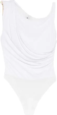 Elisabetta Franchi One-Shoulder Slim-Fit Jersey Bodysuit with Gold Accent