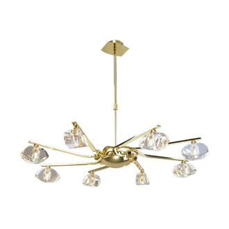 Netlighting Alfa Pendant 8 Light G9 Polished Brass in Gold