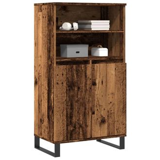 Berkfield Home Highboard Old Wood 60x36x110 cm Engineered Wood in Brown | Size: 60 x 36 x 110 cm