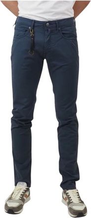 Incotex Blauwe katoenen vijf-pocket jeans - Heren - Chinos - Blauw - W37 - Katoen - Broeken
