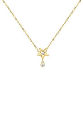 Ania Haie Sparkling Star Drop Necklace in Shiny Gold at Nordstrom