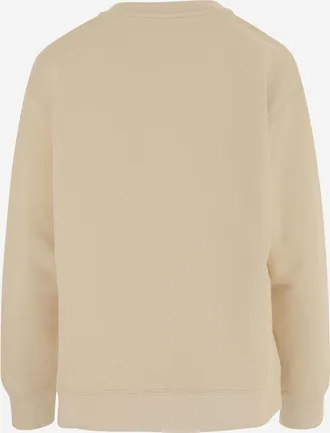 Valentino Womens Cotton Sweatshirt With Logo Cream Top