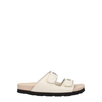 Palm Angels Beige Leather Flat Womens Sandals