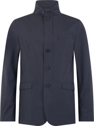 Herno Elegante donkerblauwe jas- moderne stijl. - Heren - Zomerjassen - Blauw - M - Polyester - Jassen