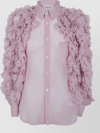 Comme Des Gar&ccedil;ons sheer ruffle jacket long sleeves pocket