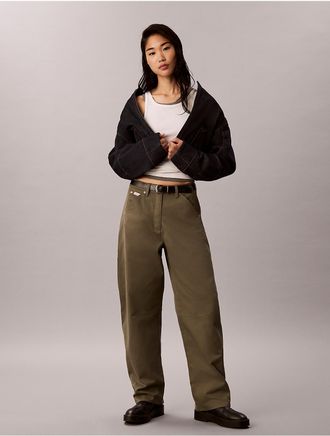 Calvin Klein Jeans Calvin Klein Womens Cotton Twill Painter Pants - Green - 10