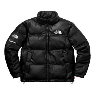 SUPREME FW17 X The North Face Leather Nuptse Jacket Black SUP-FW17-617