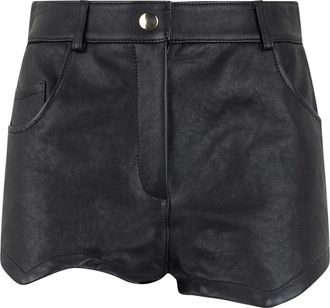 Moschino Shorts met hoge taille - Dames - Bermuda - Zwart - S - Leer - Korte Broeken