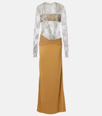 CHRISTOPHER ESBER S&egrave;pienne lace and suede gown