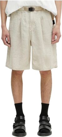 Undercover Linnen Shorts - Heren - Korte Broeken - Beige - M - Linnen - Korte Broeken