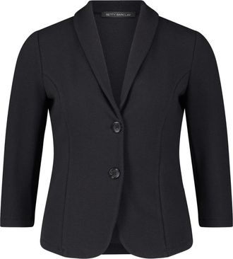 Betty Barclay Jassen, Dames, Zwart, 4Xl, Leer, Elegante Kort Blazer met Knopen
