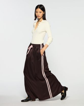 Serena Bute Satin Serena Jogger Skirt - Chocolate Brown