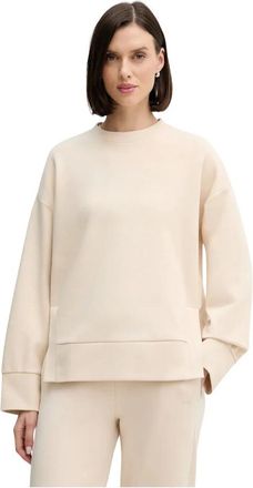 Joop Hoodies & sweatvesten, Dames, Beige, M, Katoen, Sweatshirt met lange mouwen