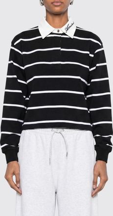 Amiri Polo a maniche lunghe in cotone a righe con logo a contrasto