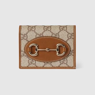 Gucci Horsebit 1955 Small Wallet, Beige, GG Canvas