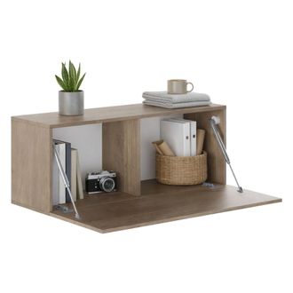 Dmora Mueble Colgante Pimonte, Modular, Un Estante, Una Puerta, 100x40h Cm Marr&oacute;n Nogal