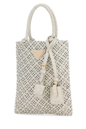 Prada Womens White Leather Handbag Bianco Calfleather Borse A Mano Bag