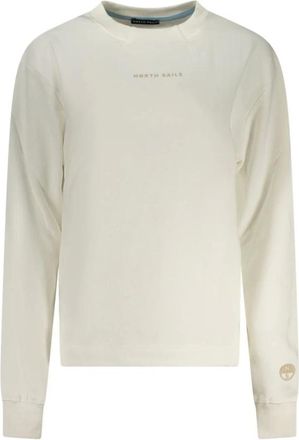 North Sails Hoodies & sweatvesten, Dames, Beige, M, Katoen, Bianco Cotton Sweatshirt