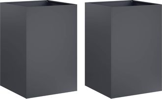 vidaXL Macetero De Jard&iacute;n 2 Uds. Gris Antracita 40 X 40 X 75 Cm Vidaxl